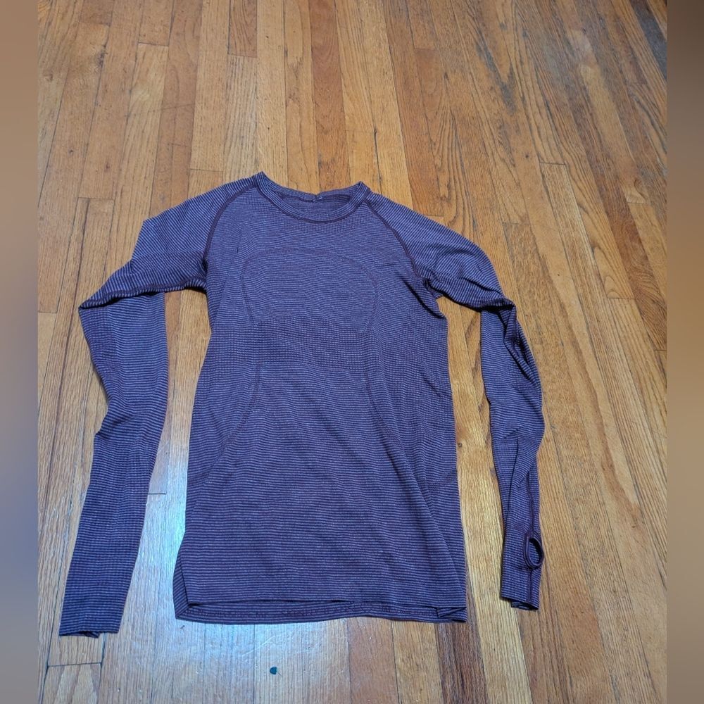NWOT Lululemon Run Swiftly Tech Long Sleeve Heathered Plum Sz 6 RARE Shirt - Picture 4 of 7